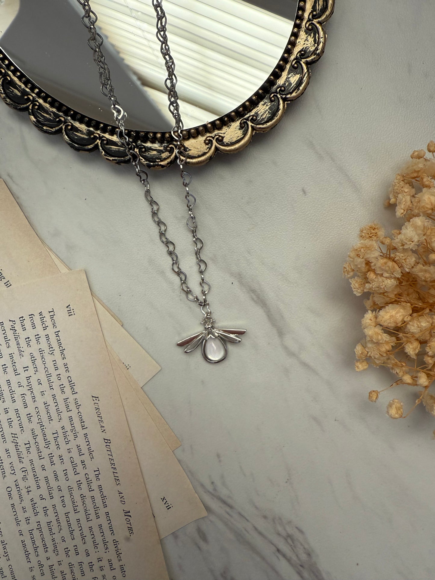 Silver Fireflies Necklace