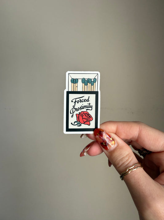 Forced Proximity Trope Matchbook Sticker
