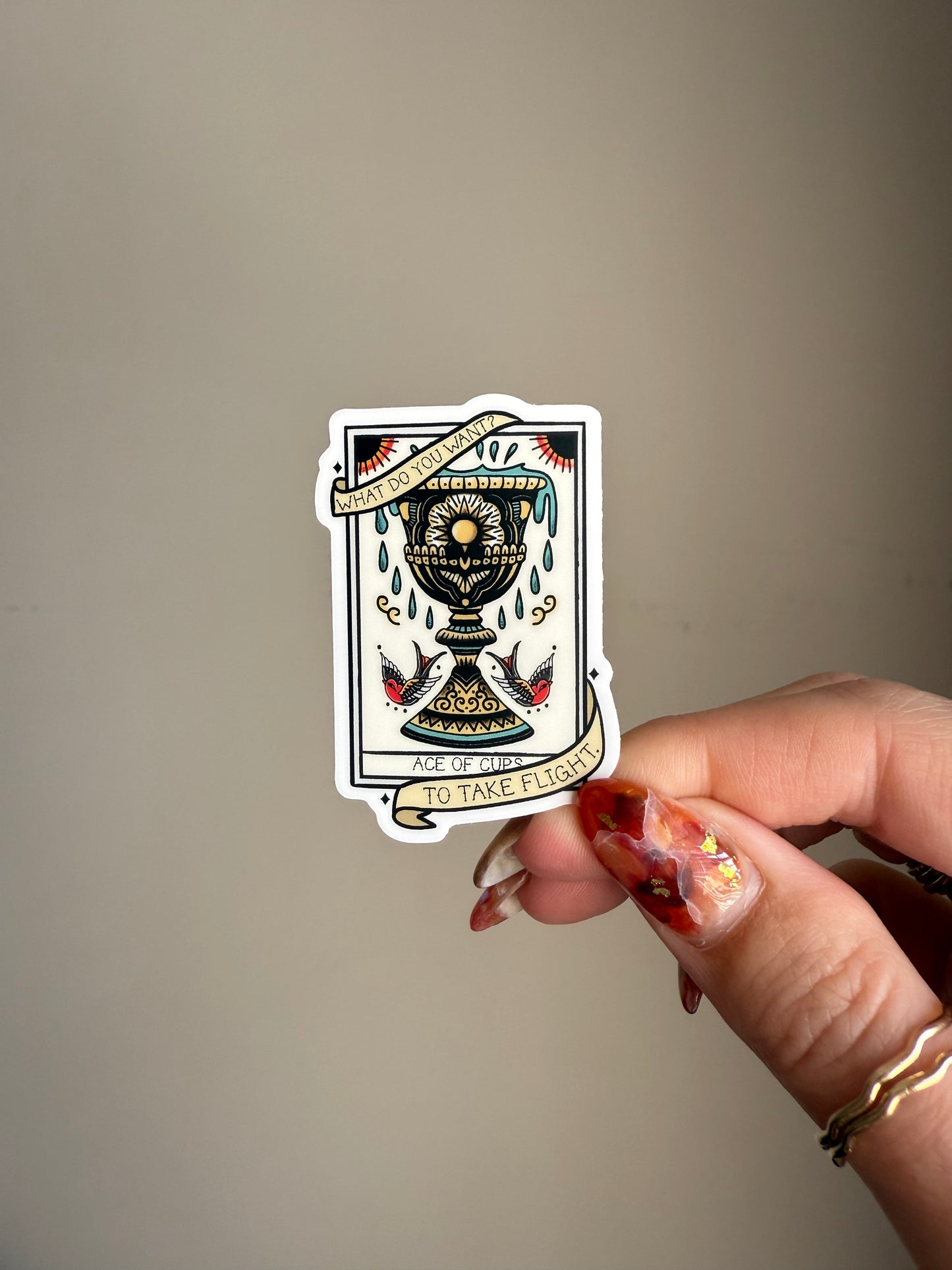 Ace of Cups Tarot Card Sticker | Scythe & Sparrow