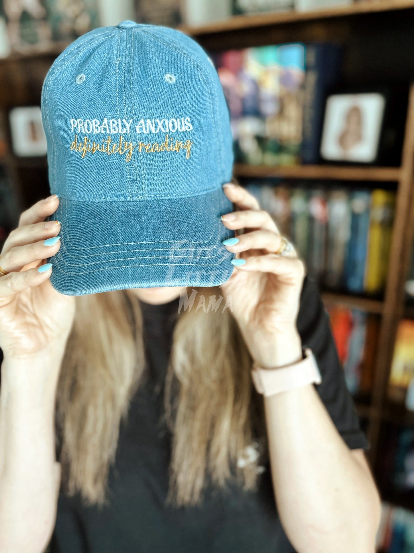 Probably Anxious Definitely Reading Denim Hat