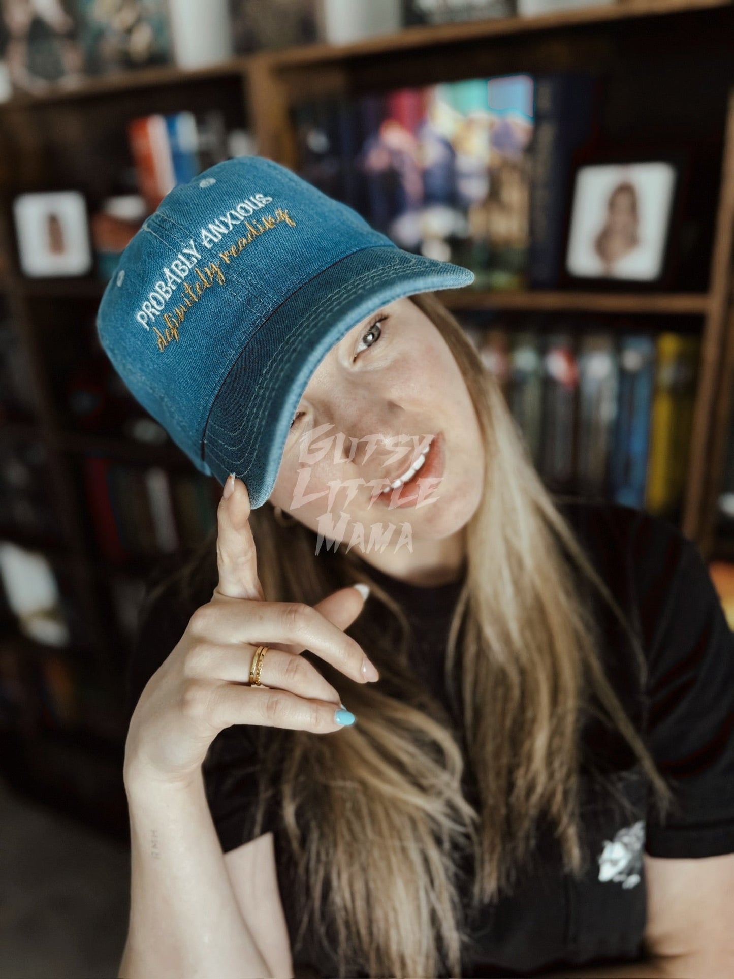 Probably Anxious Definitely Reading Denim Hat