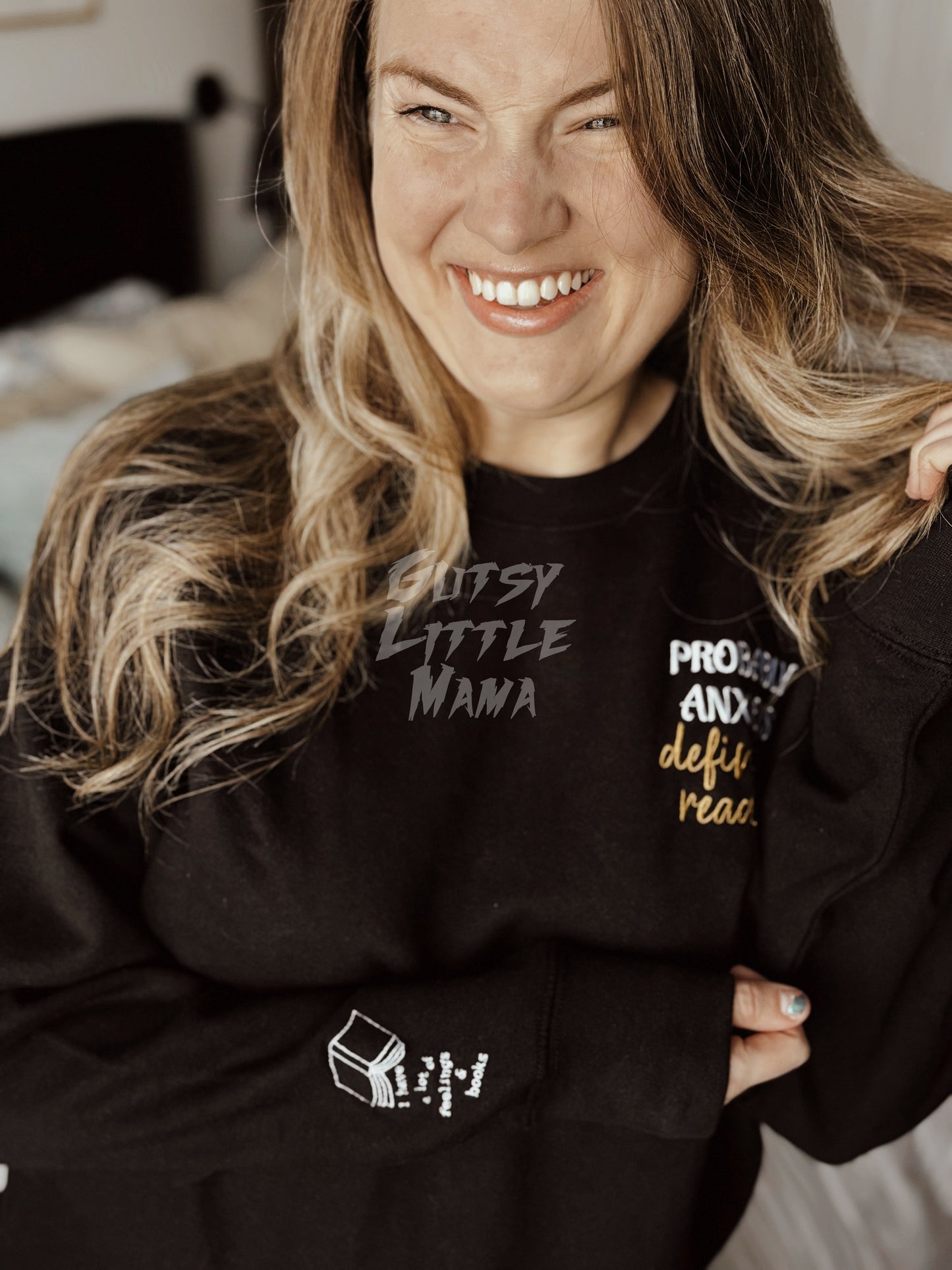 Probably Anxious Embroidered Crew Sweatshirt