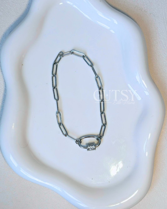 The Good Girl Chain Diamond Carabiner Bracelet