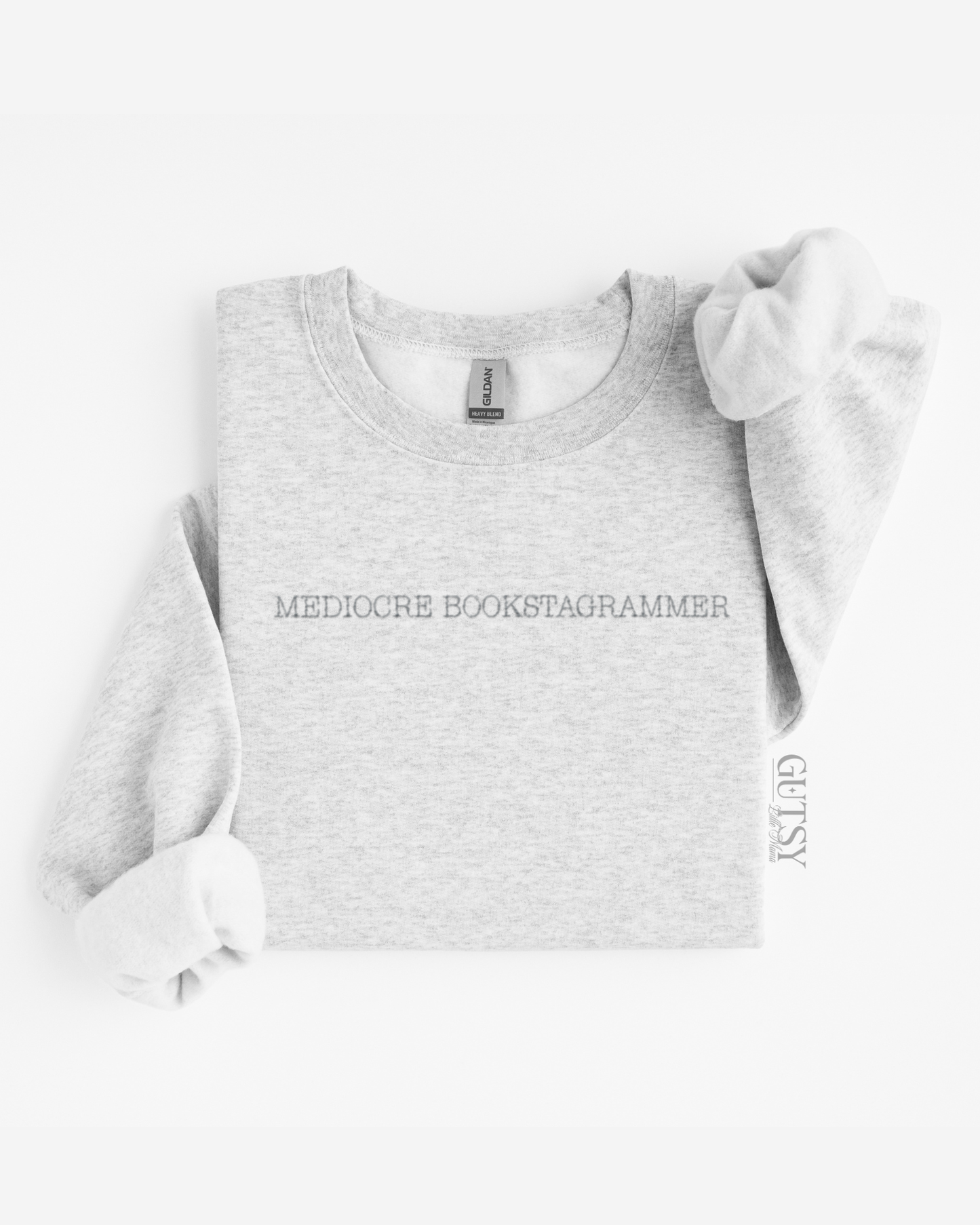 Mediocre Bookstagrammer Embroidered Crewneck Sweater