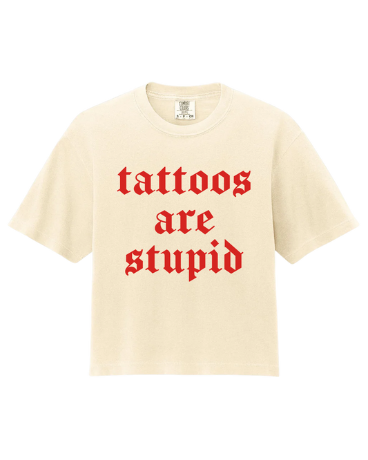 Tattoos are Stupid Boxy Tee (Red)