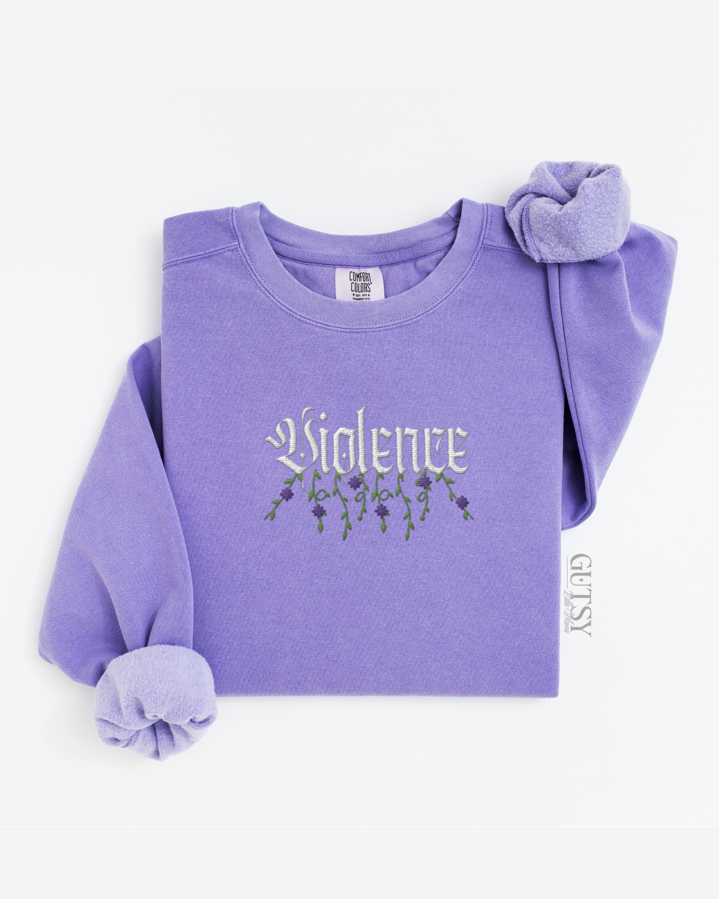 Violence Embroidered Crewneck Sweater
