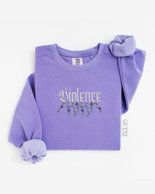 Violence Embroidered Crewneck Sweater