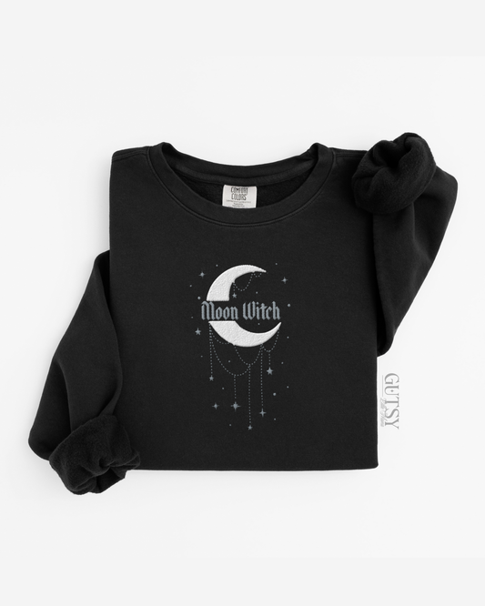 Moon Witch Embroidered Crewneck Sweater