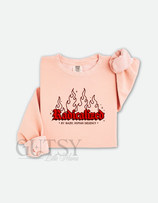 Radicalized by Basic Human Decency Fleece Crew