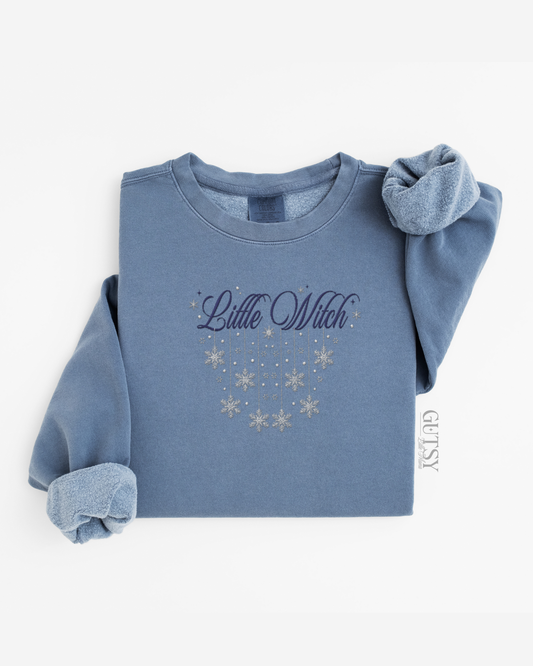 Little Witch Embroidered Crewneck Sweater