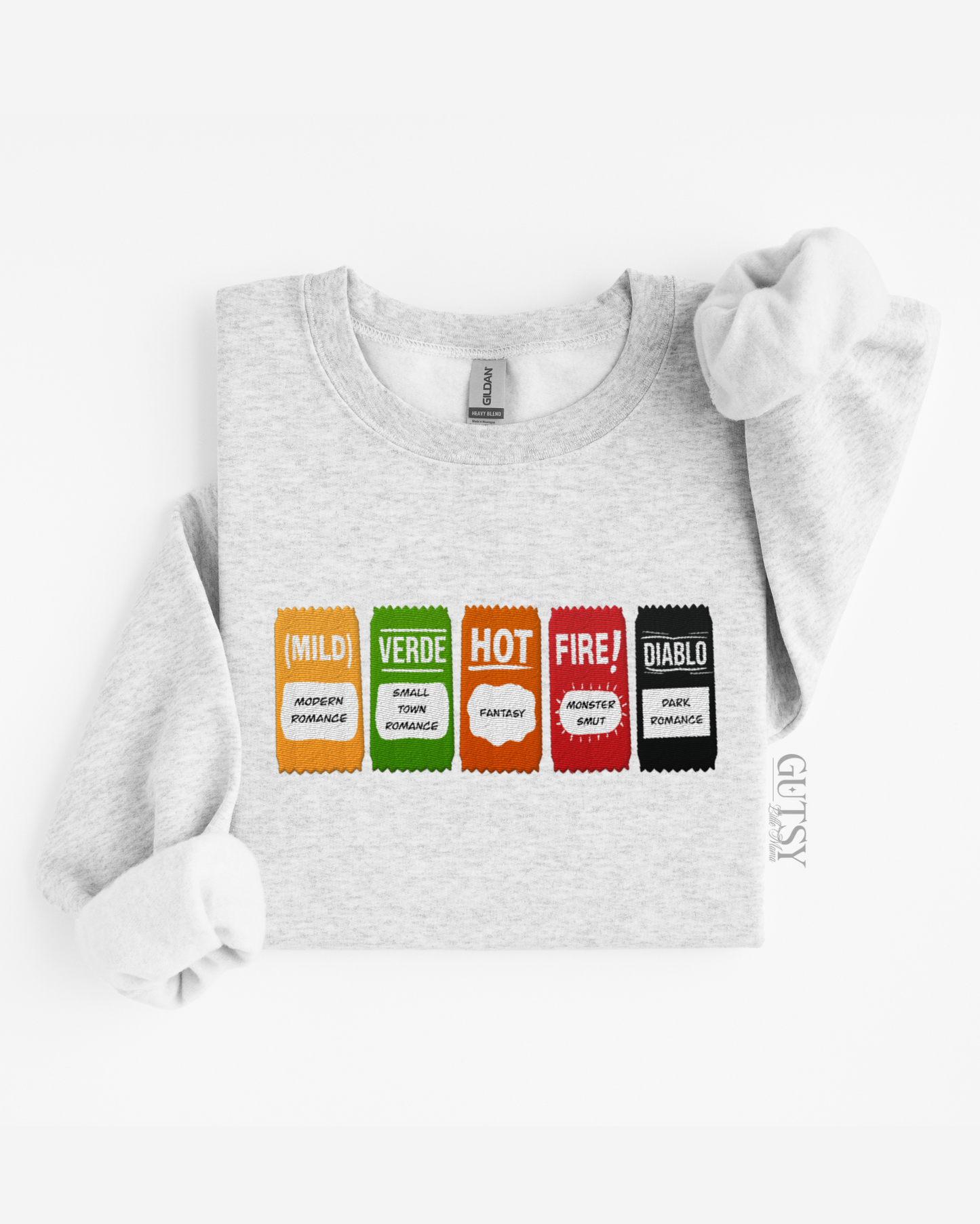 Saucy Genres Embroidered Crewneck Sweater