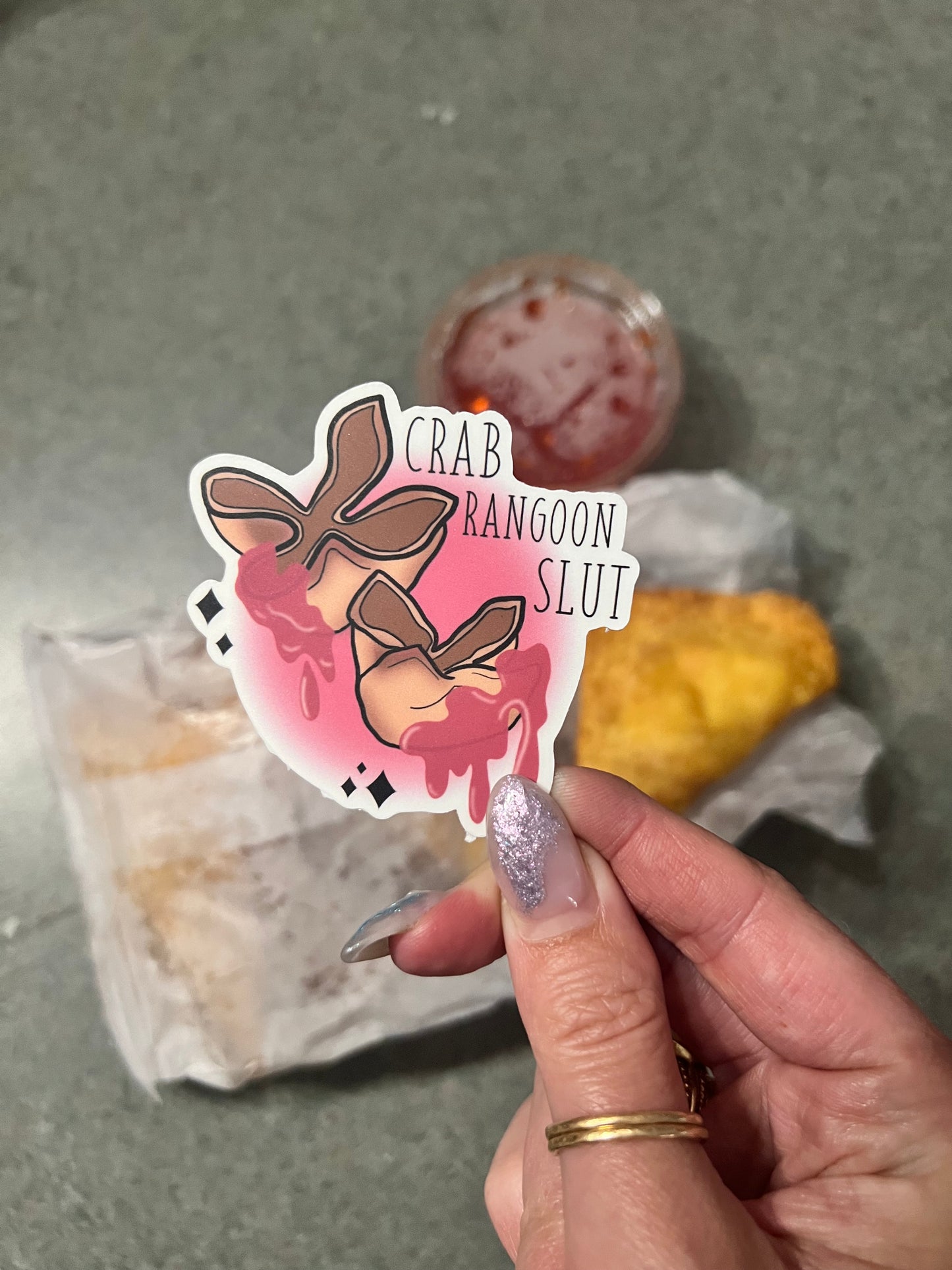 Crab Rangoon Sticker