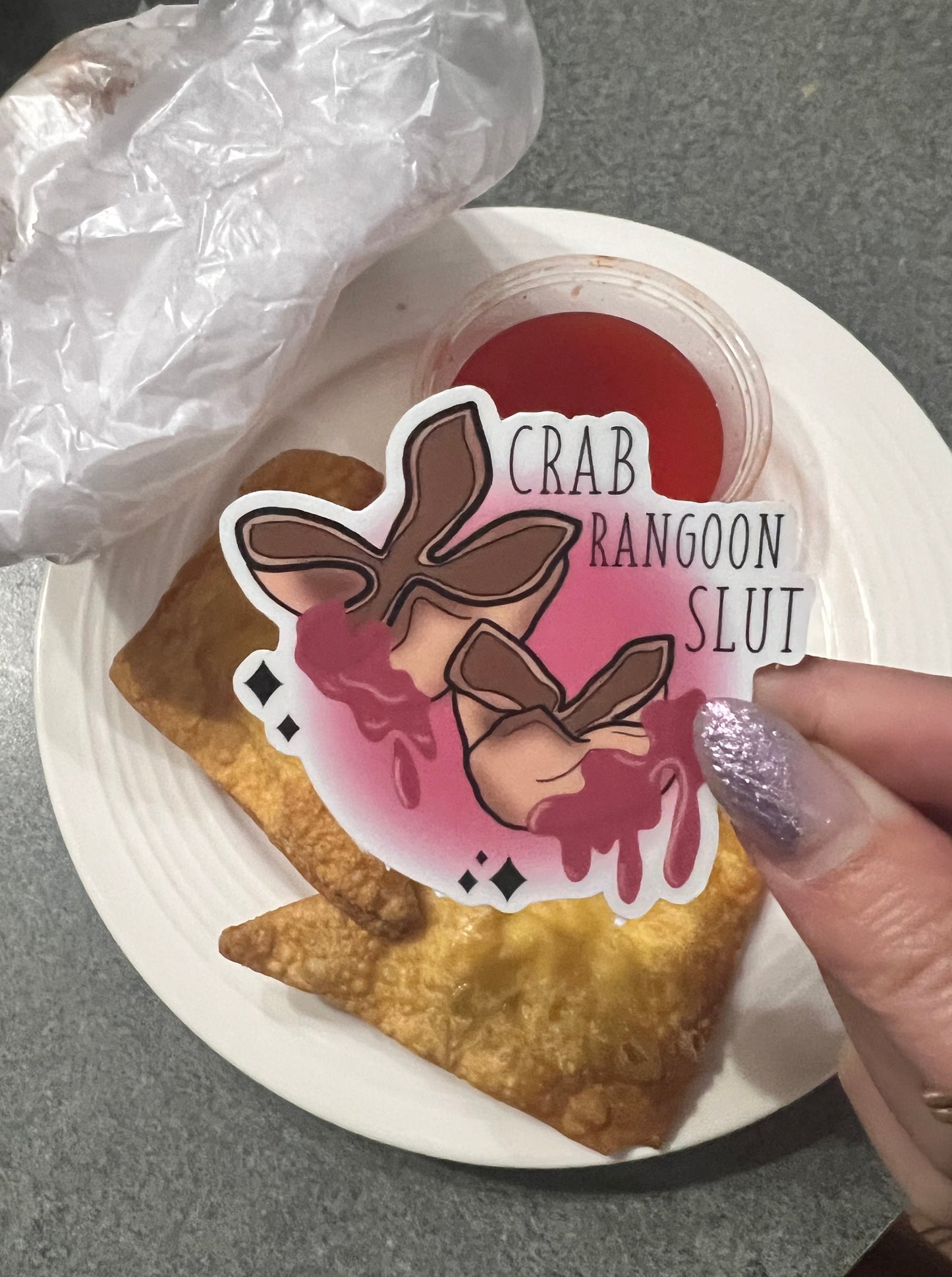 Crab Rangoon Sticker