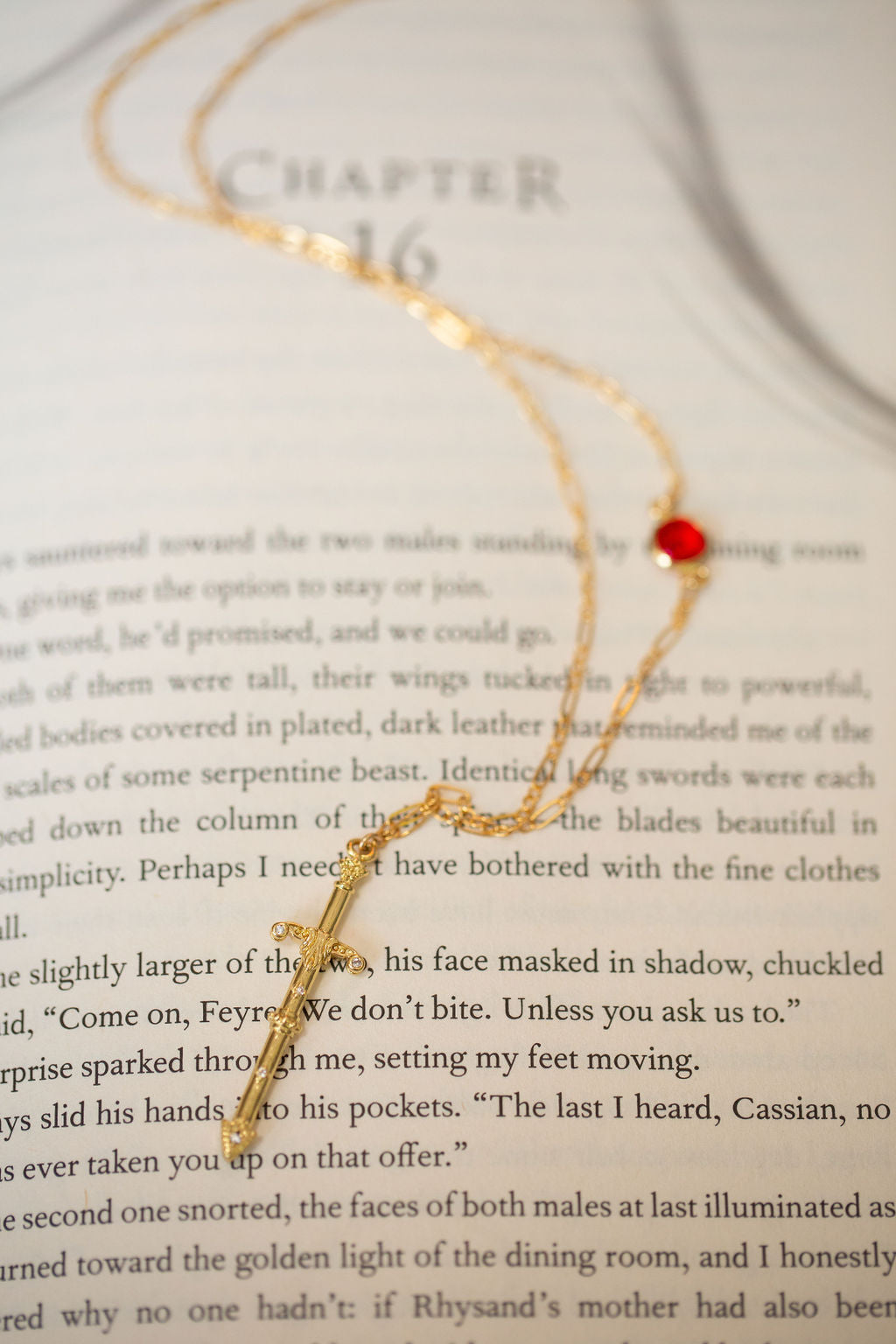 Cassian, Lord of Bloodshed Fae & Fantasy Gold-Filled Necklace