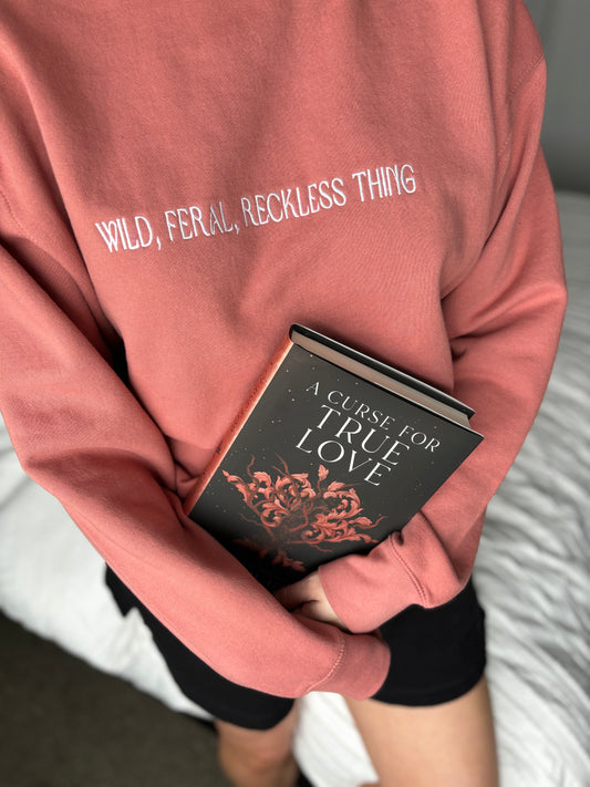 Wild Feral Reckless Thing Luxe Crewneck - Rose Gold