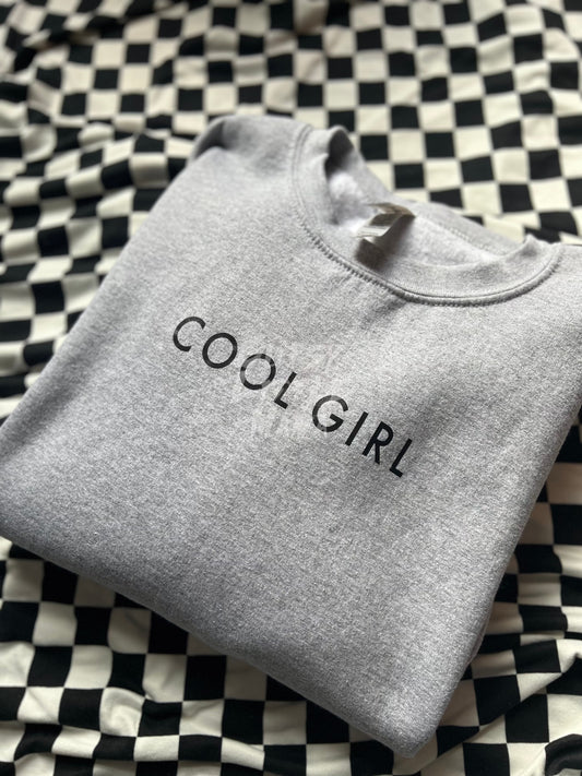 Cool Girl Sport Grey Crew - MEDIUM