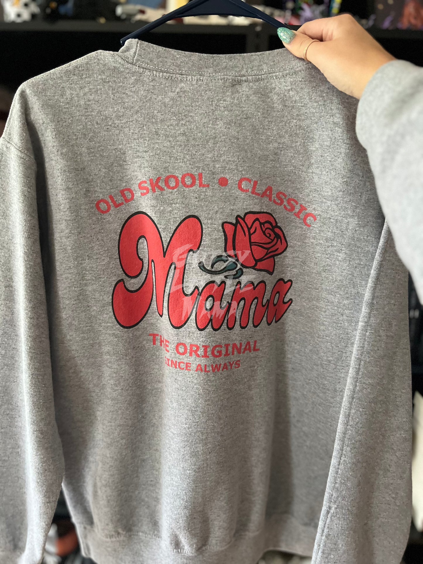 Old Skool Mama Sport Grey Crew - SMALL