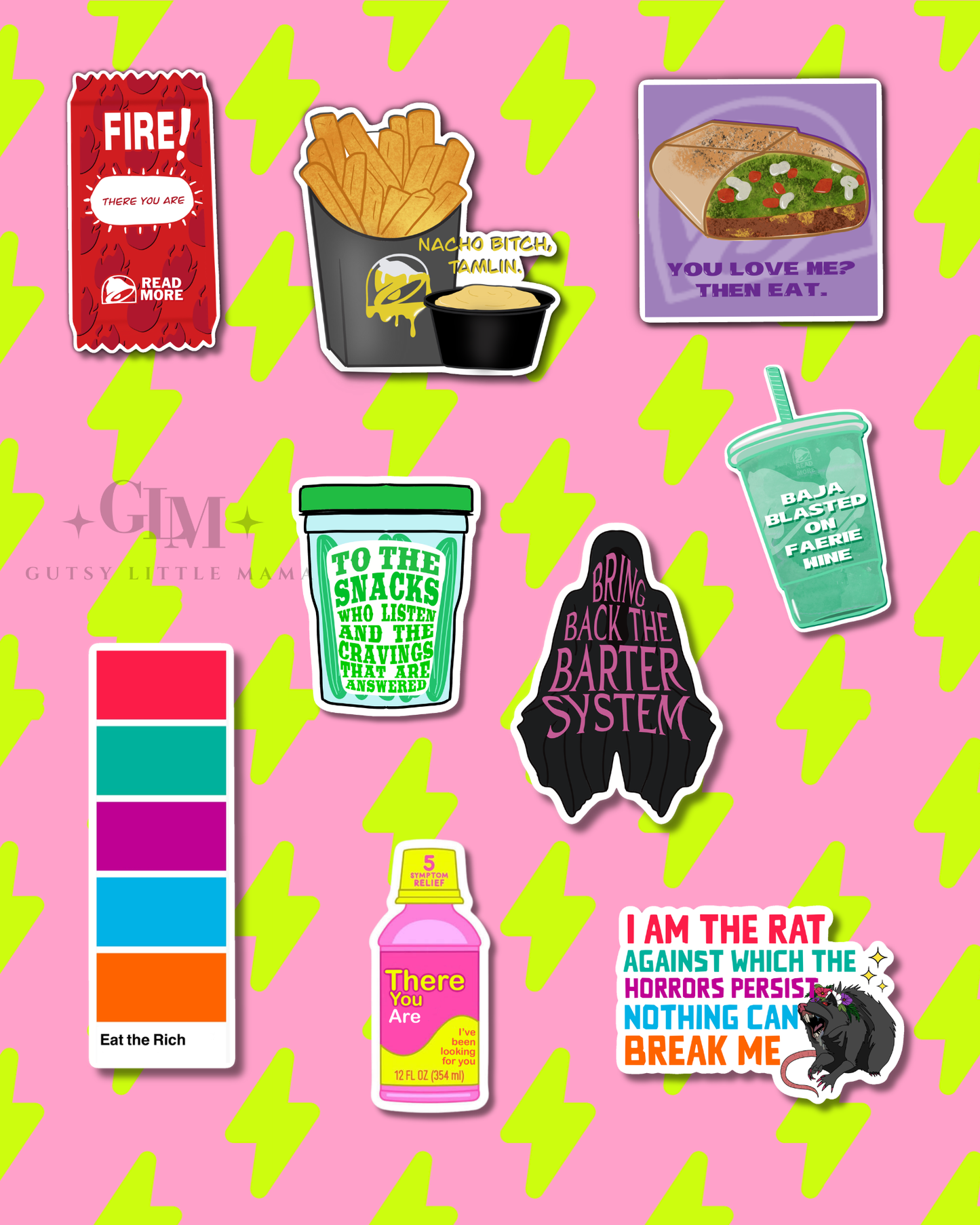 A Court of Trauma and Rage Parody Stickers