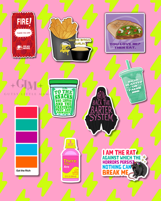 A Court of Trauma and Rage Parody Stickers