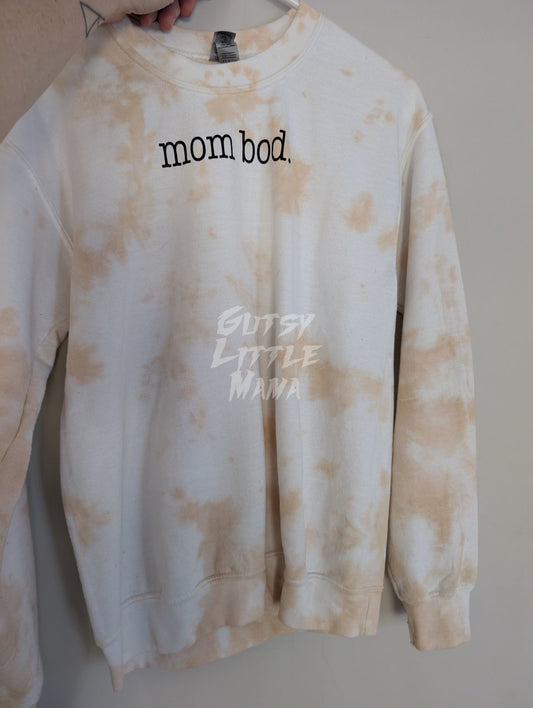 Mom Bod Beige Tie-Dye Crew - Size SMALL