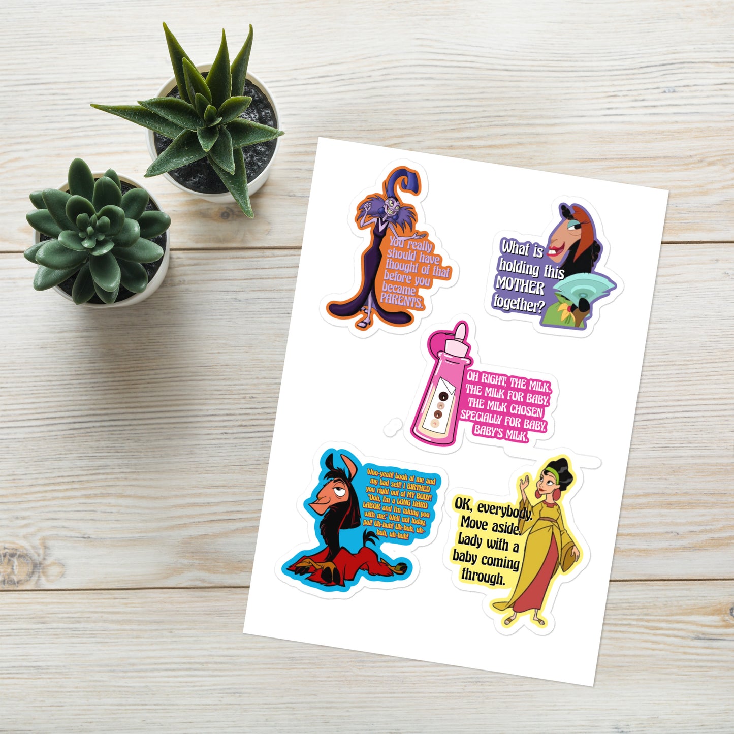 Emperor's New Groove Breastfeeding Sticker sheet